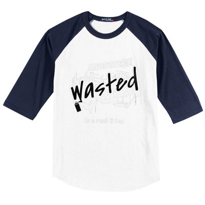 Funny Massage Wasted Baseball Sleeve Shirt