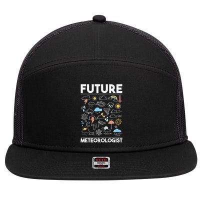 Future Meteorologist Weather Forecast Clouds 7 Panel Mesh Trucker Snapback Hat