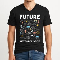 Future Meteorologist Weather Forecast Clouds V-Neck T-Shirt