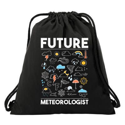 Future Meteorologist Weather Forecast Clouds Drawstring Bag