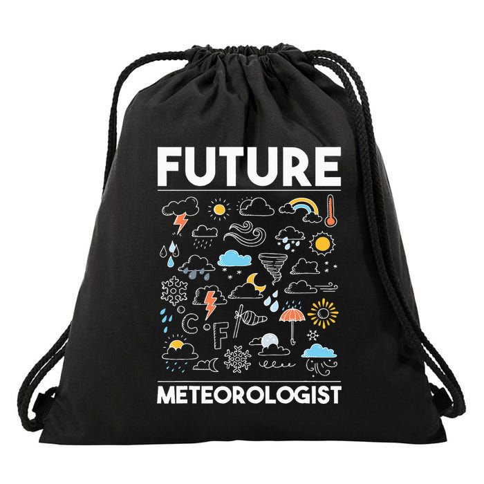 Future Meteorologist Weather Forecast Clouds Drawstring Bag