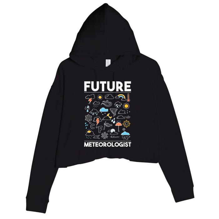 Future Meteorologist Weather Forecast Clouds Crop Fleece Hoodie