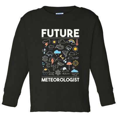 Future Meteorologist Weather Forecast Clouds Toddler Long Sleeve Shirt