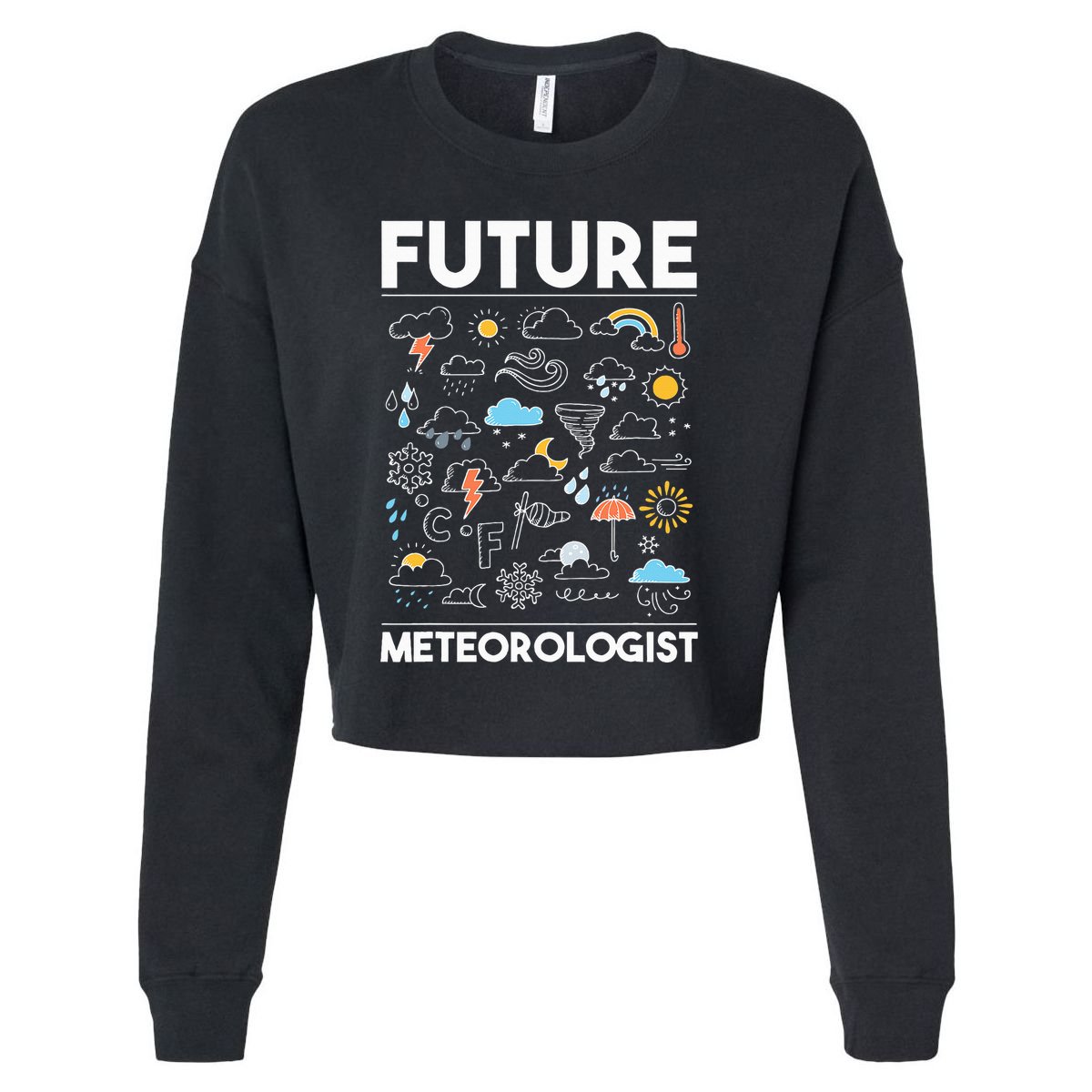 Future Meteorologist Weather Forecast Clouds Cropped Pullover Crew