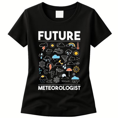 Future Meteorologist Weather Forecast Clouds Womens T-Shirt
