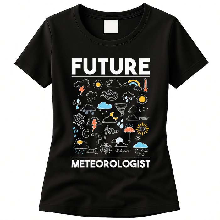Future Meteorologist Weather Forecast Clouds Womens T-Shirt