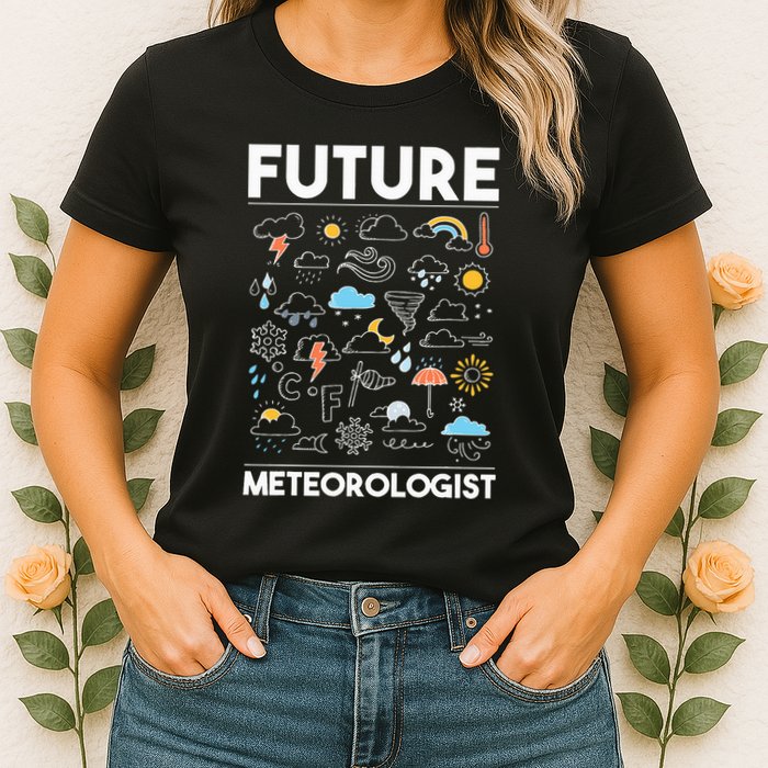 Future Meteorologist Weather Forecast Clouds Womens T-Shirt