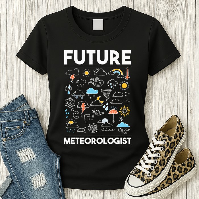 Future Meteorologist Weather Forecast Clouds Womens T-Shirt