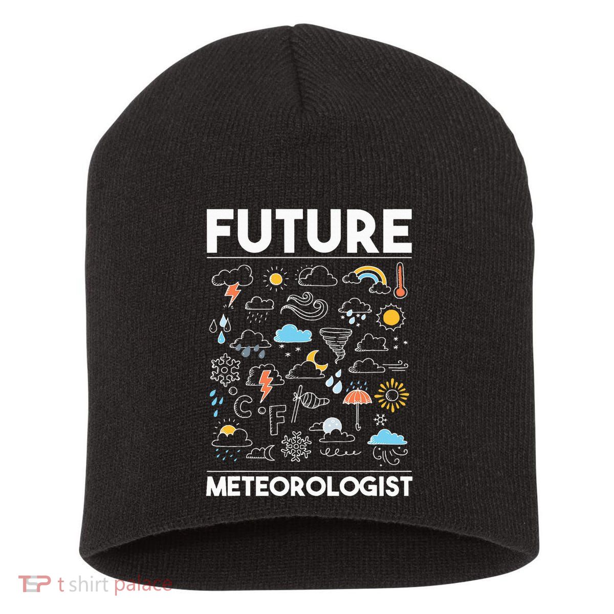 Future Meteorologist Weather Forecast Clouds Short Acrylic Beanie