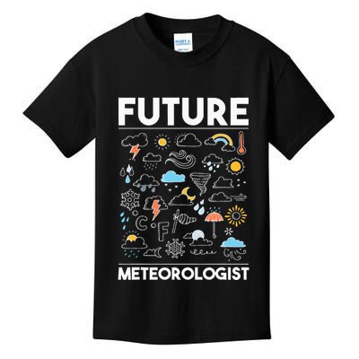Future Meteorologist Weather Forecast Clouds Kids T-Shirt