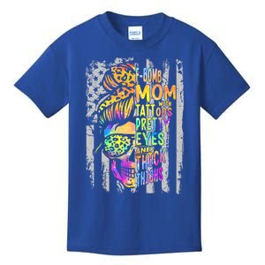 Fgiftbomb Mom With Tattoos Pretty Eyes And Thick Thighs Skull Cool Gift Kids T-Shirt