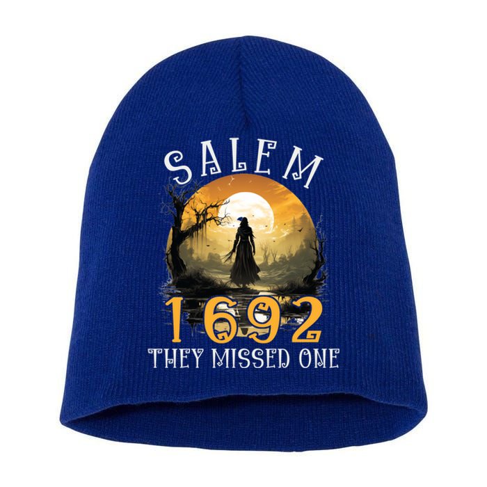 Full Moon Witch Salem 1692 They Missed One Cool Gift Short Acrylic Beanie