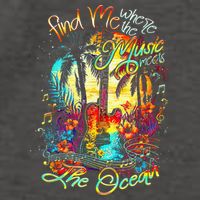 Find Me Where The Music Meets The Ocean Fun Gifts Vector Backpack