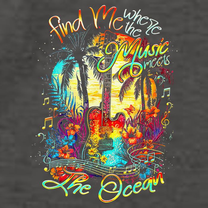 Find Me Where The Music Meets The Ocean Fun Gifts Vector Backpack