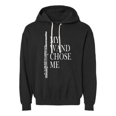 Flute My Wand Chose Me Funny Marching Band Apparel Garment-Dyed Fleece Hoodie
