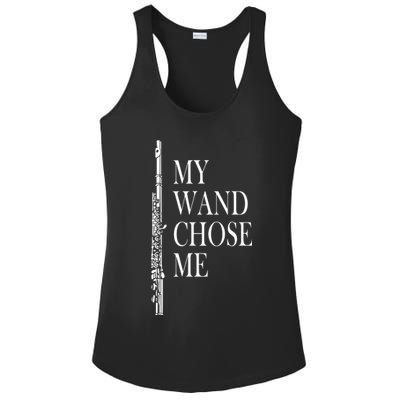 Flute My Wand Chose Me Funny Marching Band Apparel Ladies PosiCharge Competitor Racerback Tank