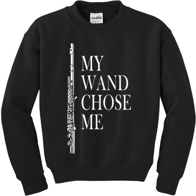 Flute My Wand Chose Me Funny Marching Band Apparel Kids Sweatshirt