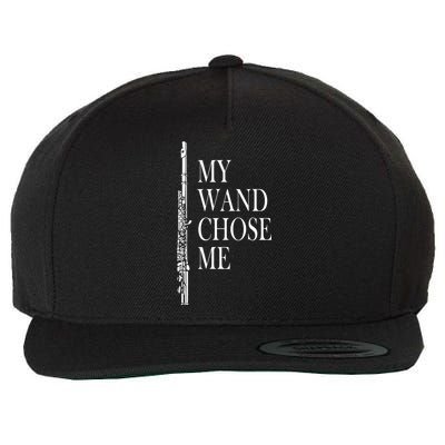 Flute My Wand Chose Me Funny Marching Band Apparel Wool Snapback Cap
