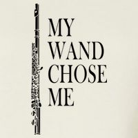 Flute My Wand Chose Me Funny Marching Band Apparel Cropped Pullover Crew