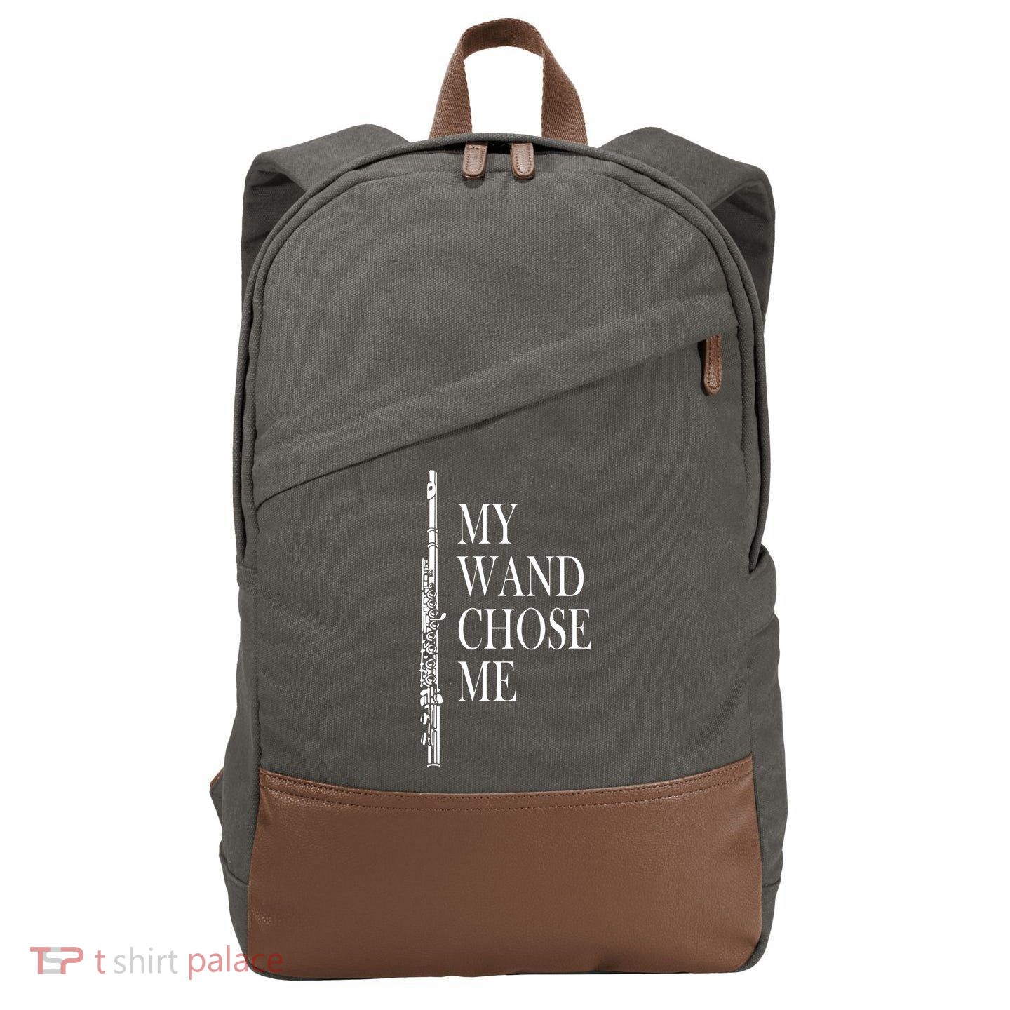 Flute My Wand Chose Me Funny Marching Band Apparel Cotton Canvas Backpack