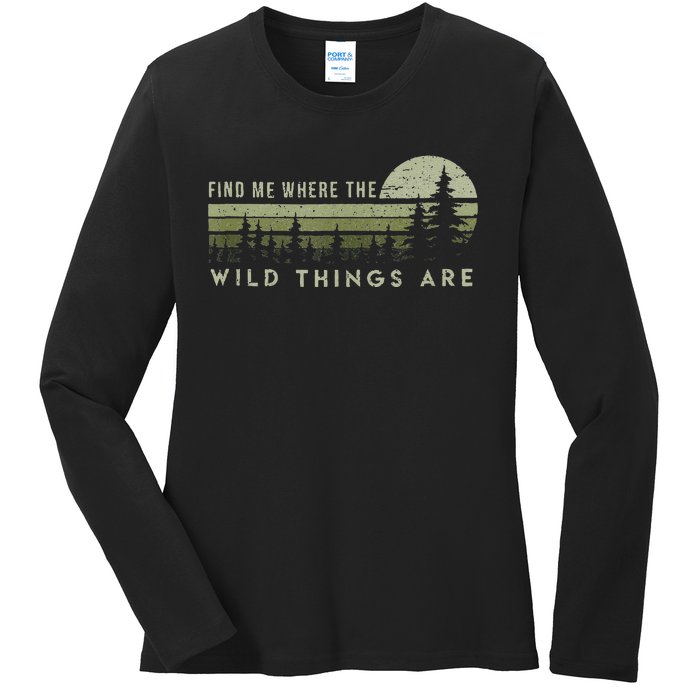 Find Me Where The Wild Things Are Outdoor Ladies Long Sleeve Shirt