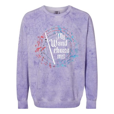 Funny My Wand Chose Me Flute Player Gift Flute Colorblast Crewneck Sweatshirt