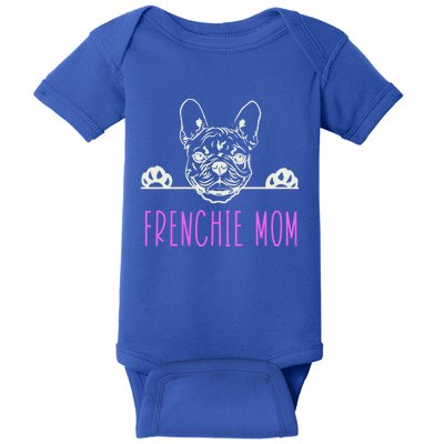 Frenchie Mom With French Bulldog Gift Baby Bodysuit