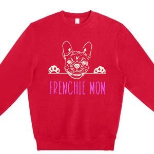 Frenchie Mom With French Bulldog Gift Premium Crewneck Sweatshirt