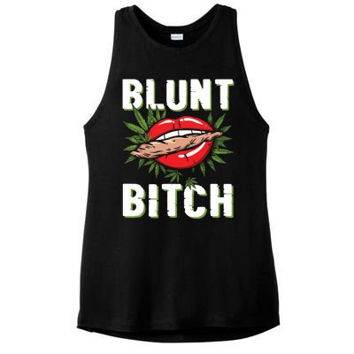 Funny Marijuana Weed 420 Weed Sexy Lips Cannabis Marijuana Ladies PosiCharge Tri-Blend Wicking Tank