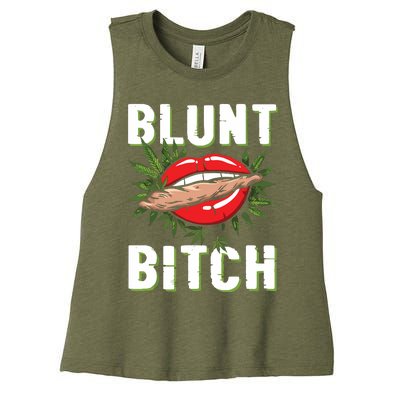 Funny Marijuana Weed 420 Weed Sexy Lips Cannabis Marijuana Women's Racerback Cropped Tank