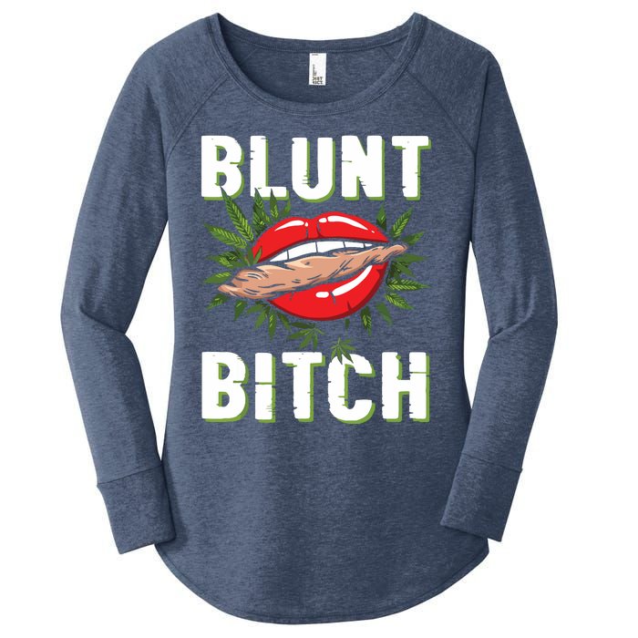 Funny Marijuana Weed 420 Weed Sexy Lips Cannabis Marijuana Women's Perfect Tri Tunic Long Sleeve Shirt