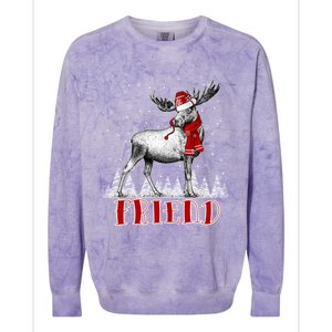 Friend Moose Wear Santa Hat Matching Family Gift Colorblast Crewneck Sweatshirt