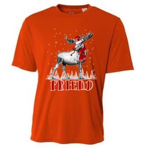 Friend Moose Wear Santa Hat Matching Family Gift Cooling Performance Crew T-Shirt