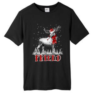 Friend Moose Wear Santa Hat Matching Family Gift Tall Fusion ChromaSoft Performance T-Shirt