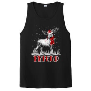 Friend Moose Wear Santa Hat Matching Family Gift PosiCharge Competitor Tank