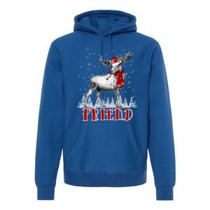 Friend Moose Wear Santa Hat Matching Family Gift Premium Hoodie