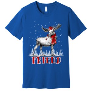 Friend Moose Wear Santa Hat Matching Family Gift Premium T-Shirt