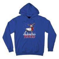 Friend Moose Wear Santa Hat Matching Family Gift Tall Hoodie