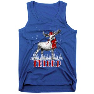 Friend Moose Wear Santa Hat Matching Family Gift Tank Top