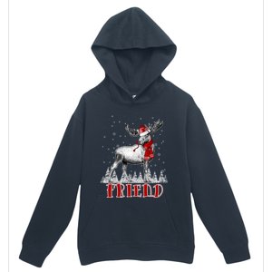 Friend Moose Wear Santa Hat Matching Family Gift Urban Pullover Hoodie