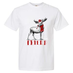 Friend Moose Wear Santa Hat Matching Family Gift Garment-Dyed Heavyweight T-Shirt