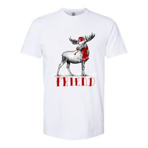 Friend Moose Wear Santa Hat Matching Family Gift Softstyle CVC T-Shirt