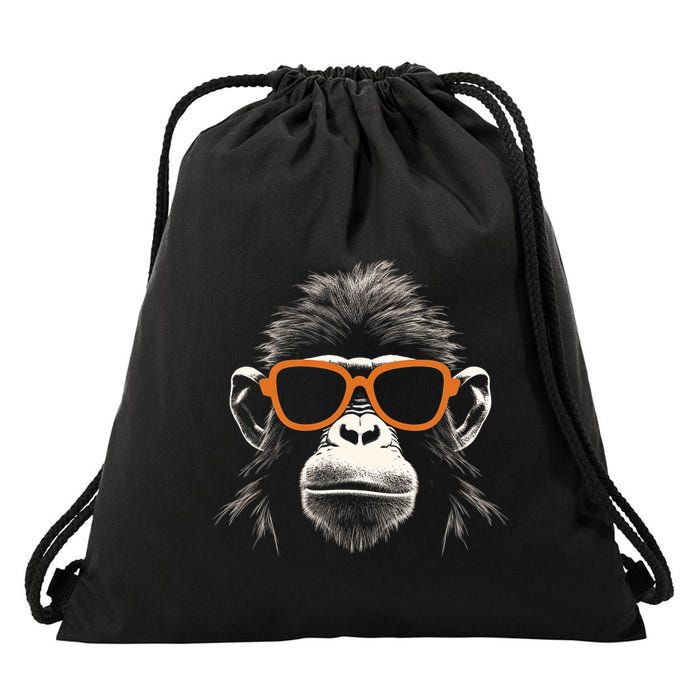 Funny Monkey With Sunglasses Cool Graffiti Urban Art Street Drawstring Bag
