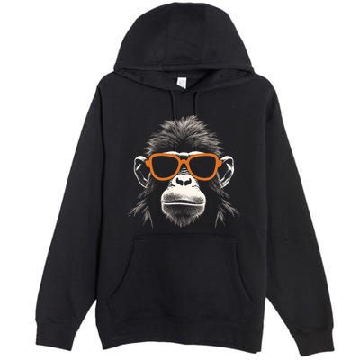Funny Monkey With Sunglasses Cool Graffiti Urban Art Street Premium Pullover Hoodie