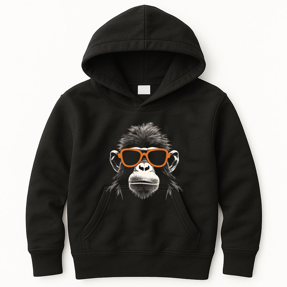 Funny Monkey With Sunglasses Cool Graffiti Urban Art Street Kids Hoodie