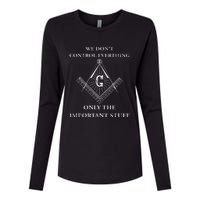 Freemason Masonic We Control The Important Stuff Womens Cotton Relaxed Long Sleeve T-Shirt