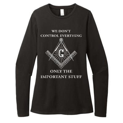 Freemason Masonic We Control The Important Stuff Womens CVC Long Sleeve Shirt