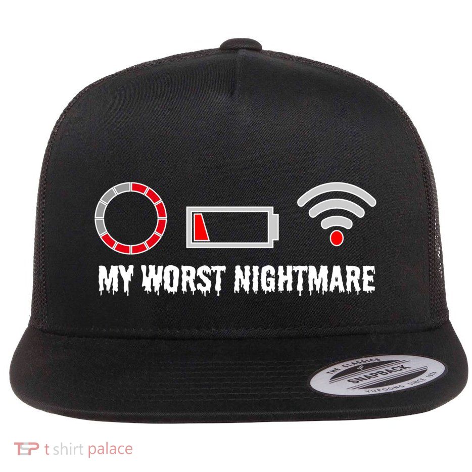 Funny My Worst Nightmare Gaming S S S Gift Flat Bill Trucker Hat