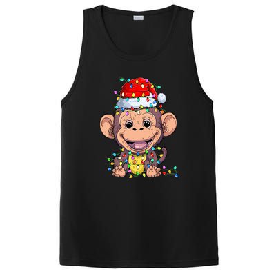 Funny Monkey Wearing Santa Hat Christmas Gift PosiCharge Competitor Tank