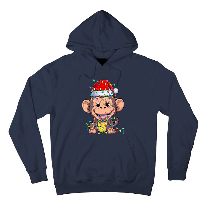 Funny Monkey Wearing Santa Hat Christmas Gift Hoodie